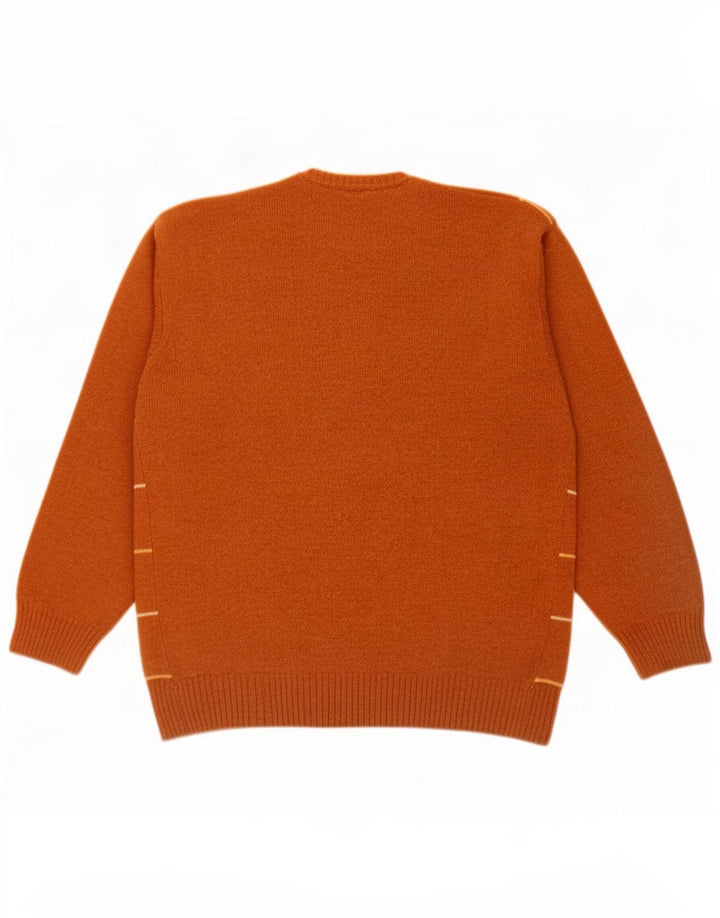 Carrera Herren-Pullover mit Rundhalsausschnitt, XL, braun karierte Lammwolle
