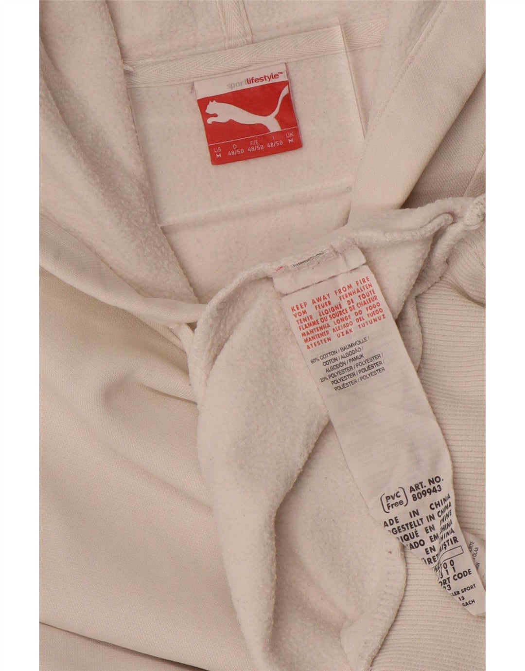 PUMA Herren Kapuzenpullover aus mittelweißer Baumwolle