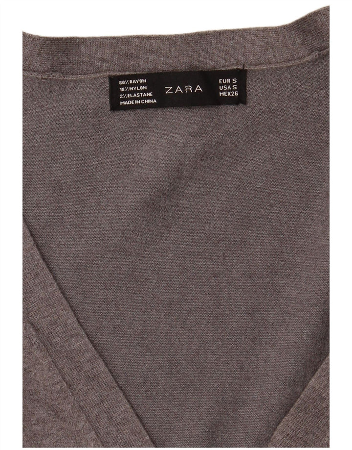 Zara Damen-Cardigan-Pullover UK 10 Small Grau