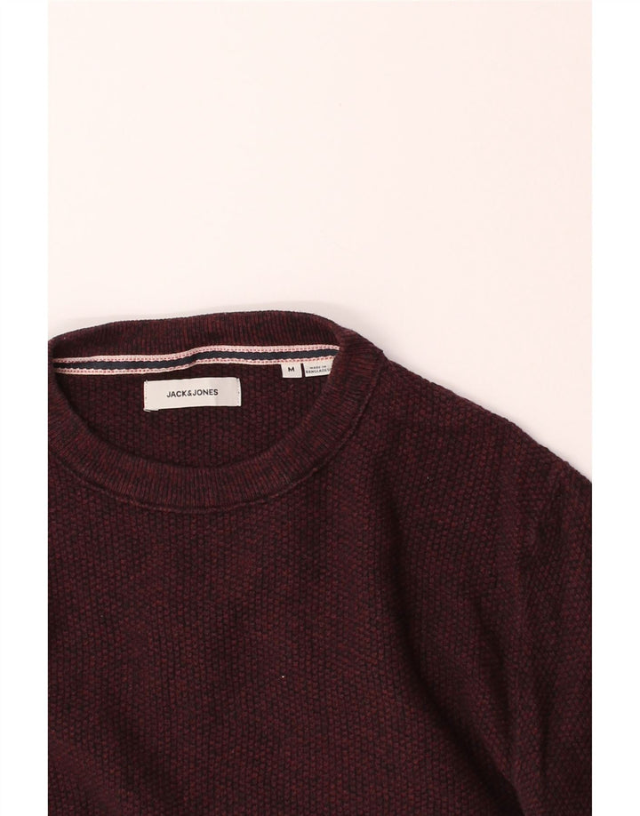 JACK & JONES Mens Crew Neck Jumper Sweater Medium Burgundy Cotton Vintage Jack & Jones and Second-Hand Jack & Jones from Messina Hembry 