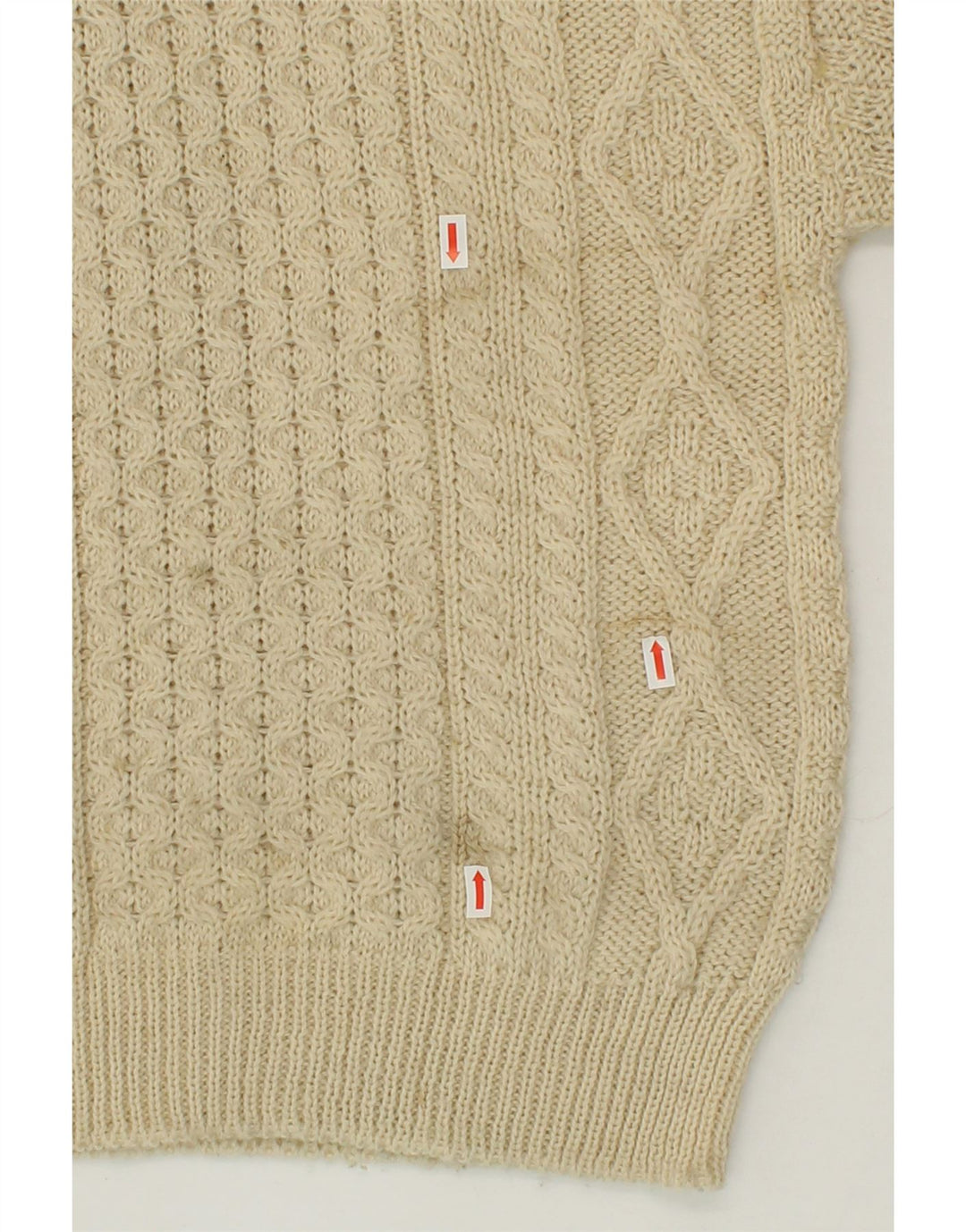 ARANCRAFTS Damen-Pullover mit U-Boot-Ausschnitt, Gr. 10, Beige, Wolle