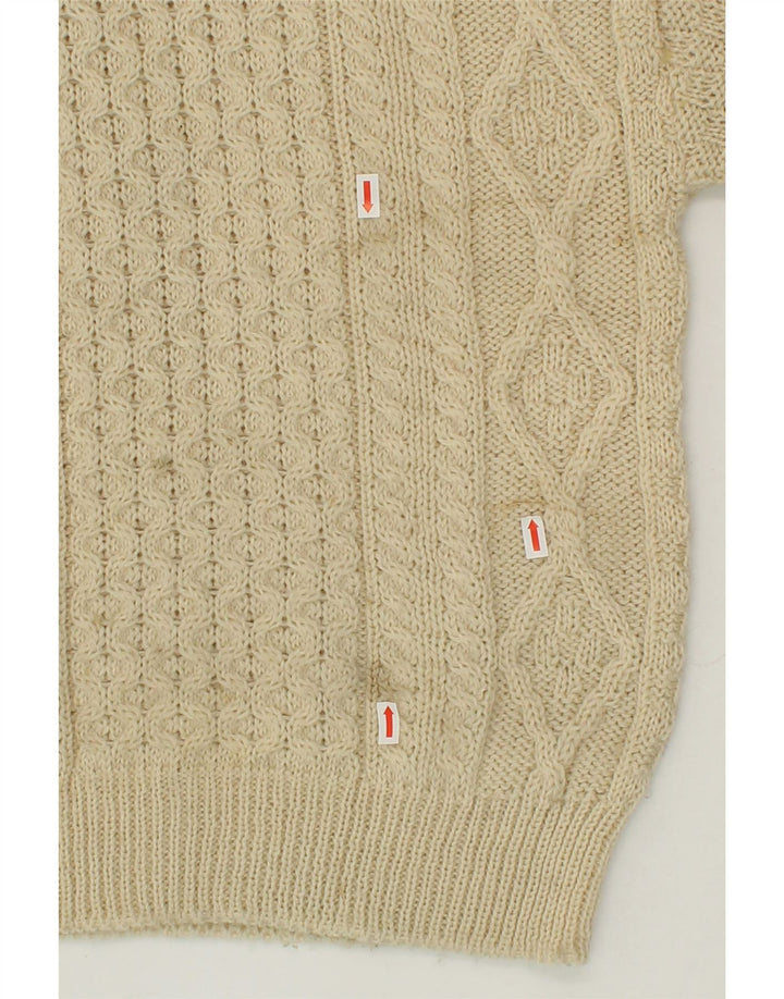 ARANCRAFTS Damen-Pullover mit U-Boot-Ausschnitt, Gr. 10, Beige, Wolle