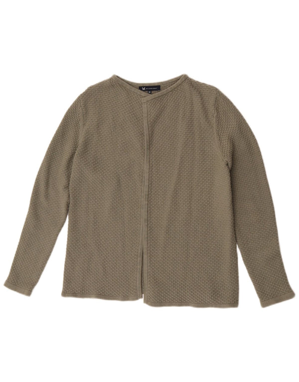 Crew Clothing Offener Damen-Cardigan-Pullover UK 14 Mittelgrüne Baumwolle