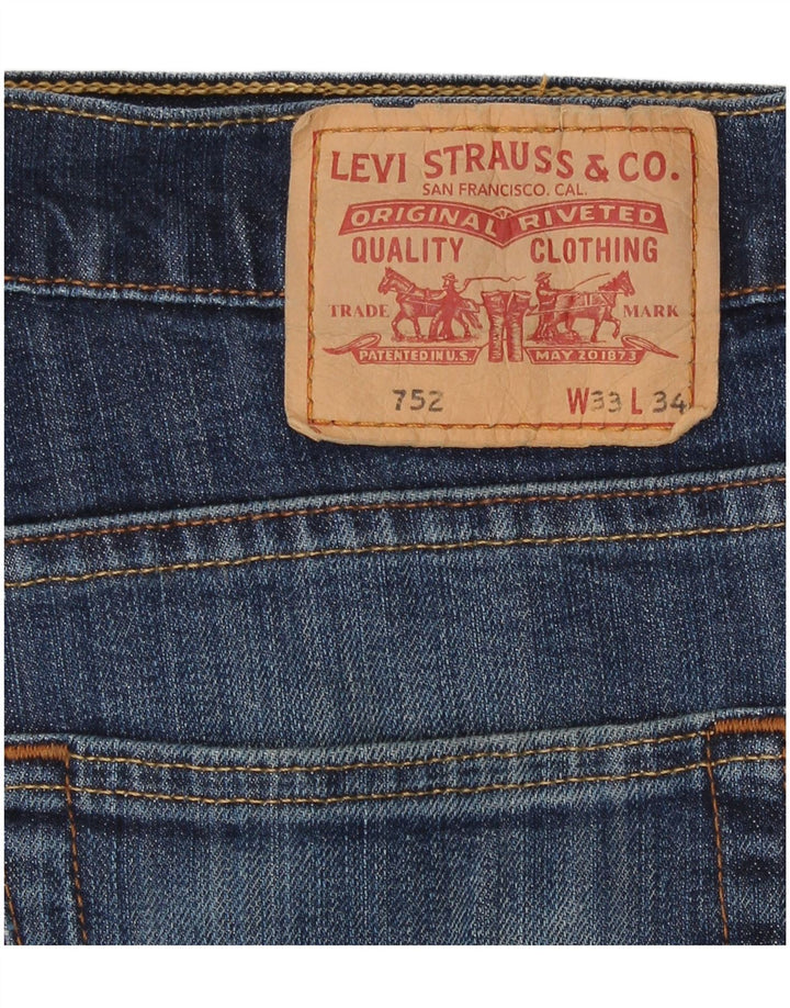 Levi's Damen 752 Straight Jeans W33 L31 Blaue Baumwolle