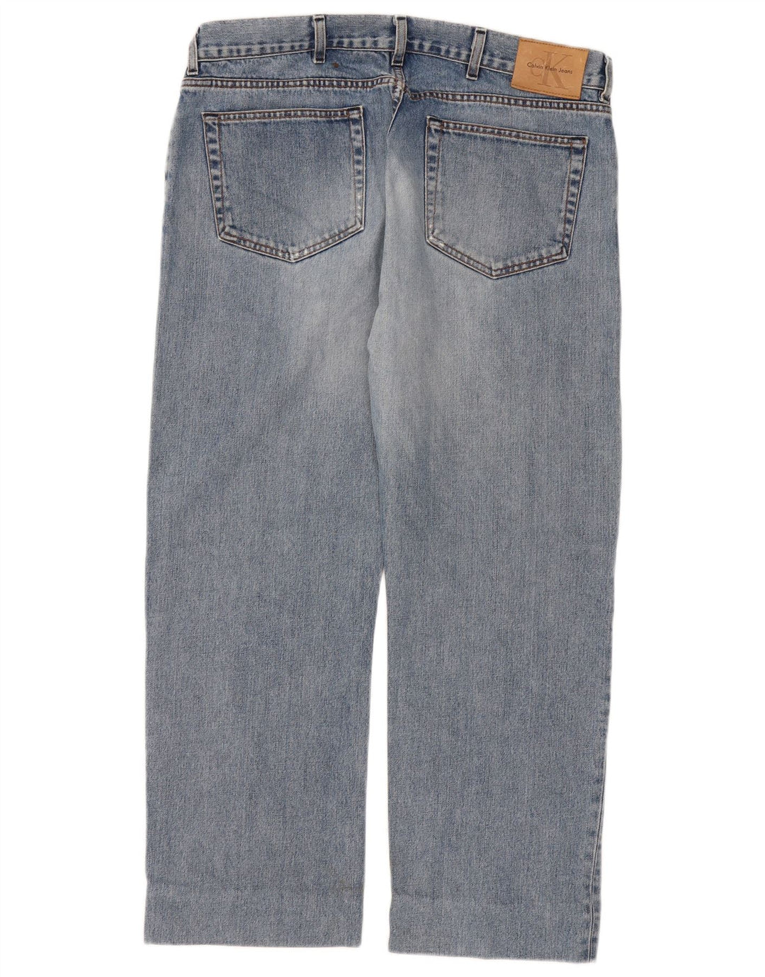 Calvin Klein Damen Straight Jeans W36 L28 Blau
