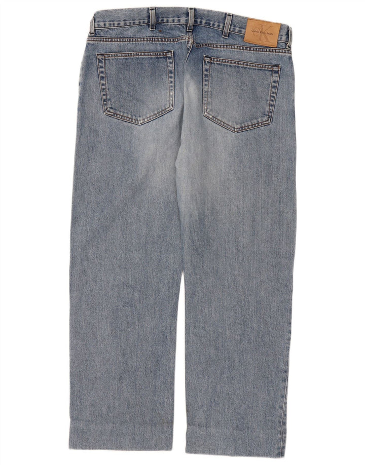 Calvin Klein Damen Straight Jeans W36 L28 Blau