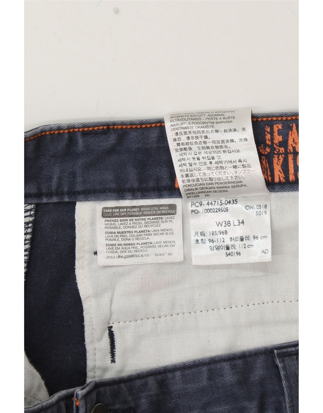 DOCKERS Gerade Chinohose für Herren, W38, L30, marineblaue Baumwolle