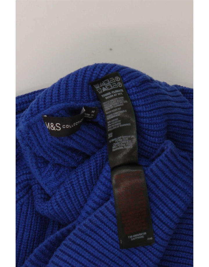 Marks & Spencer Rollkragenpullover für Damen, UK 14, mittelblaue Viskose