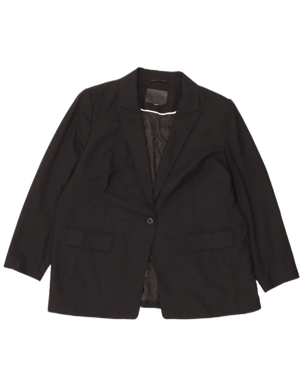 Marks & Spencer Damen Autograph 1-Knopf-Blazerjacke UK 18 XL Schwarz