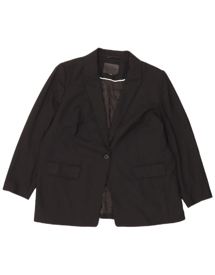 Marks & Spencer Damen Autograph 1-Knopf-Blazerjacke UK 18 XL Schwarz