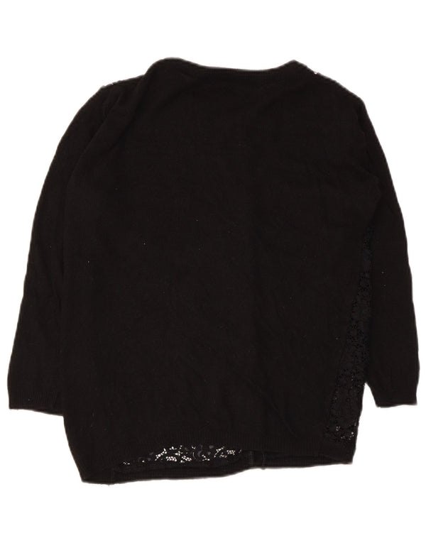 Zara Damen-Cardigan-Pullover, Gr. 10, klein, schwarz, geblümt
