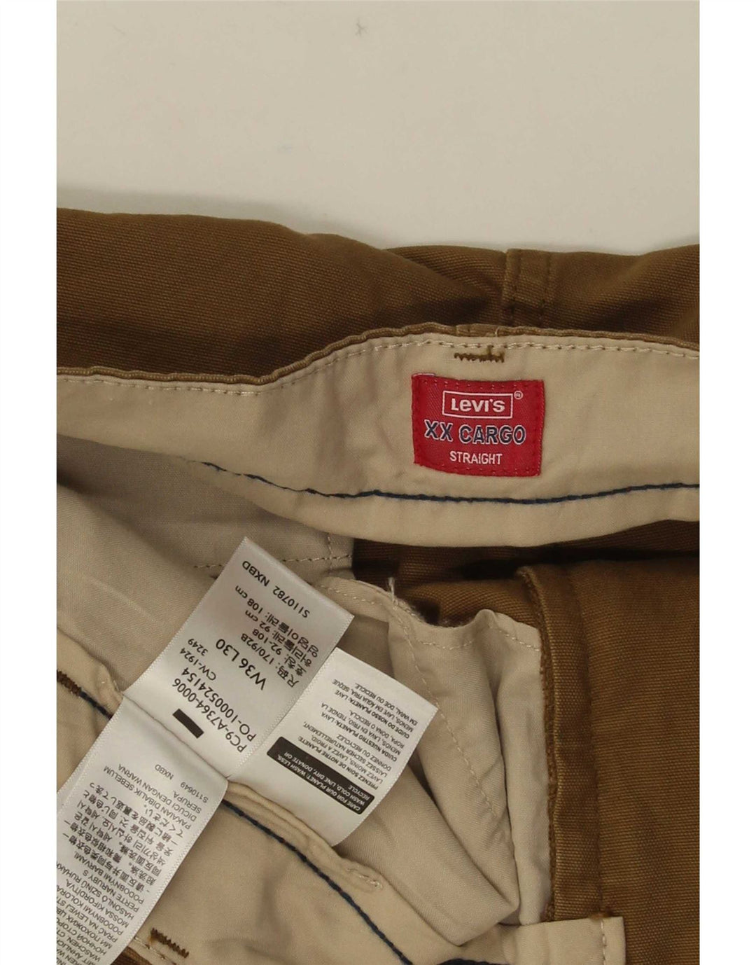 Levi's Herren Straight Cargo Hose W36 L30 Braune Baumwolle