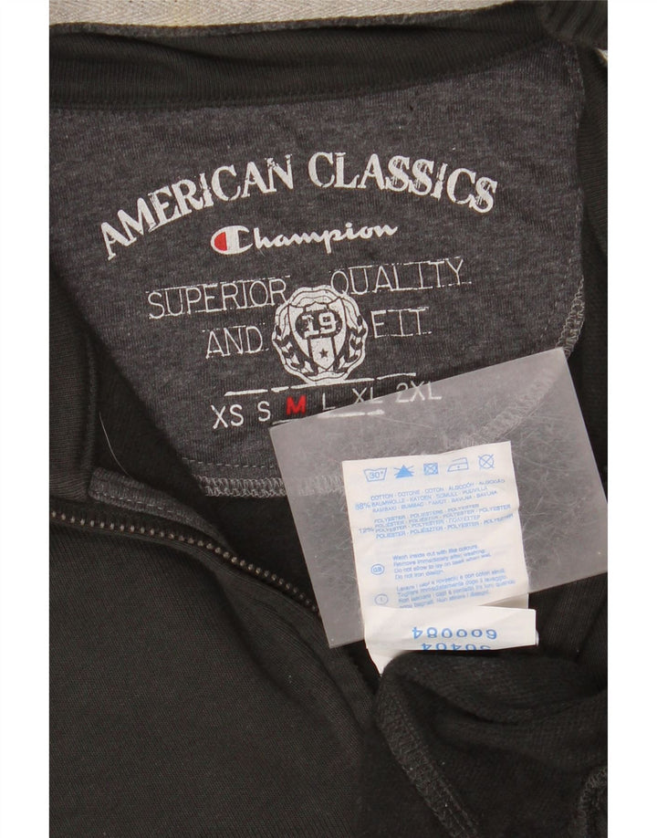 Champion Herren Classics Sweatshirt mit Reißverschluss am Hals, mittelschwarze Baumwolle
