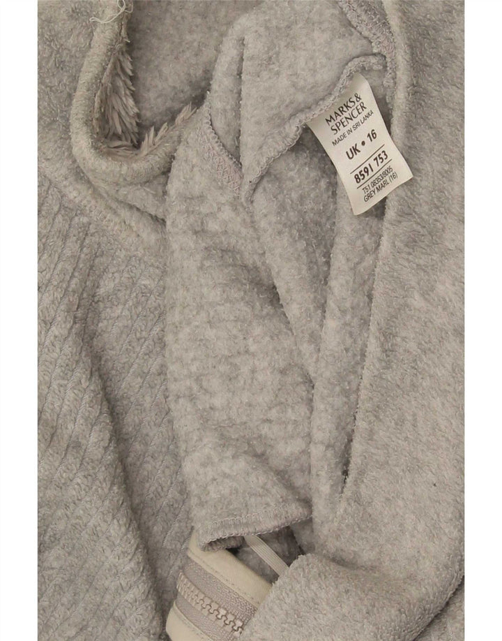 Marks & Spencer Damen Fleecejacke UK 16 Large Grau Polyester
