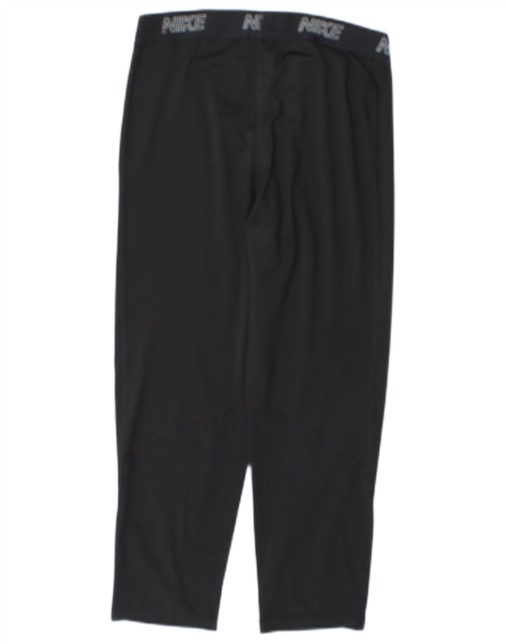 Nike Womens Dri Fit Graphic Capri Leggings UK 14 Large Schwarz Polyester