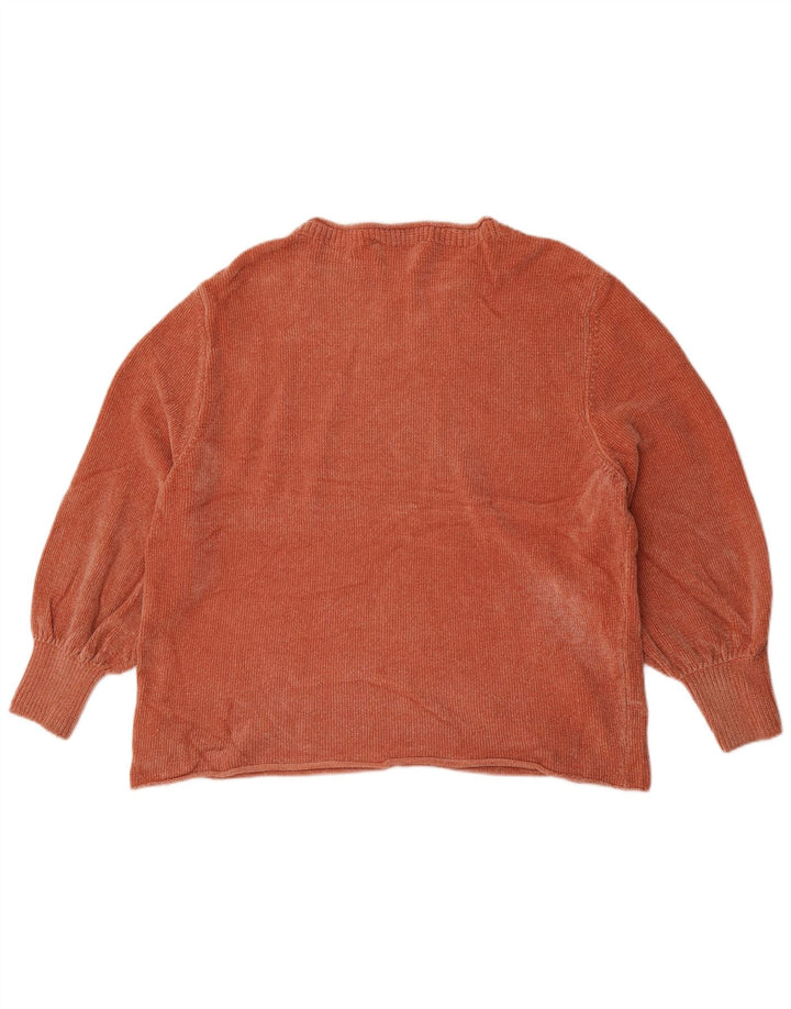 Zara Damen Übergroßer Pullover mit U-Boot-Ausschnitt, UK 14, Mittelorange