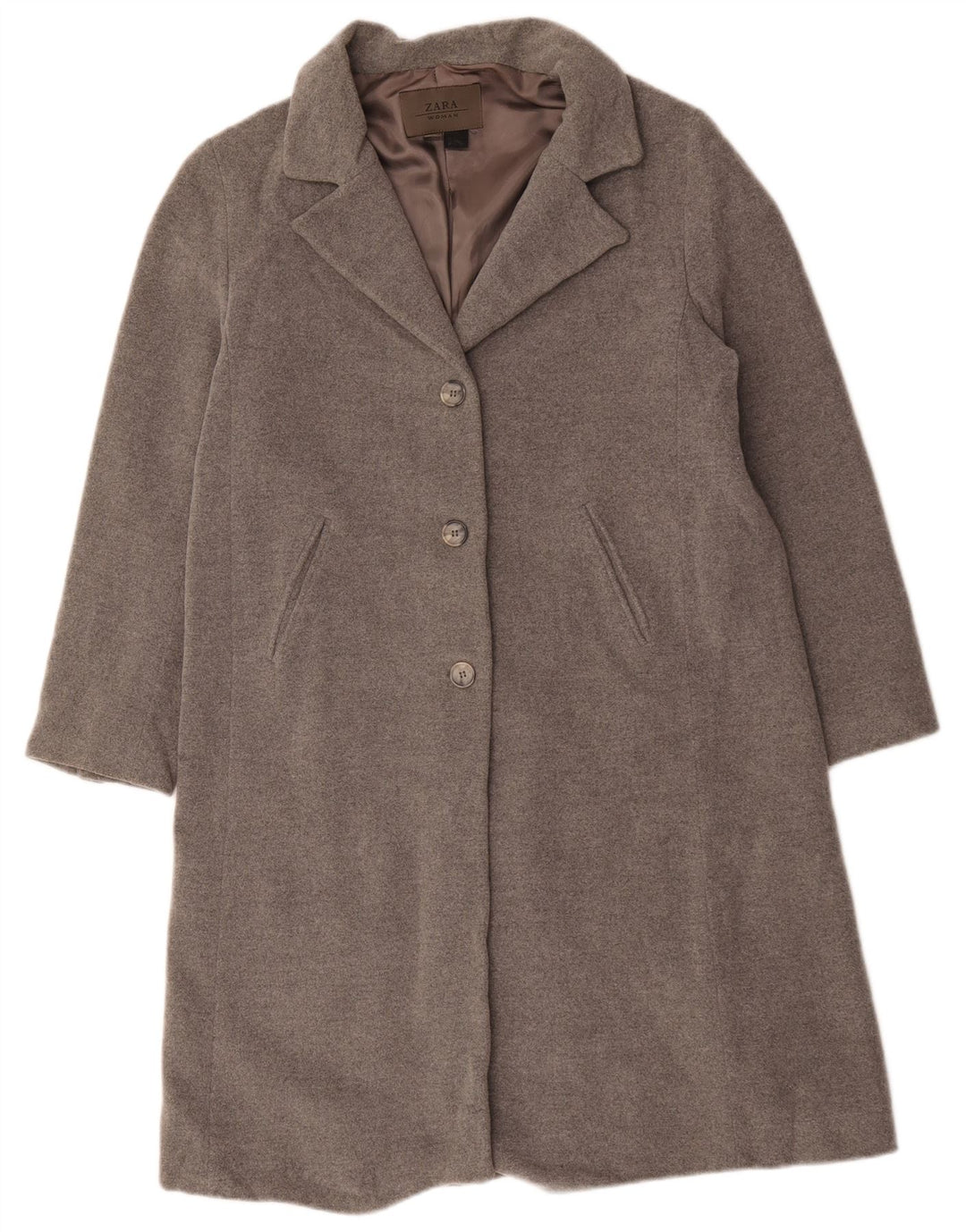 Zara Damen Mantel EU 42 Large Grau