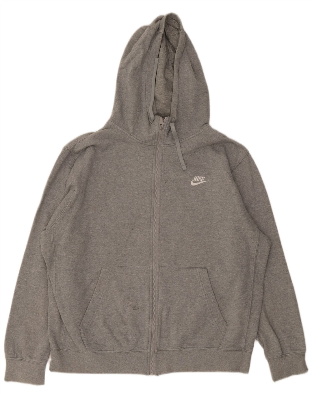 Nike Herren-Kapuzenpullover mit Reißverschluss, XL, graue Baumwolle