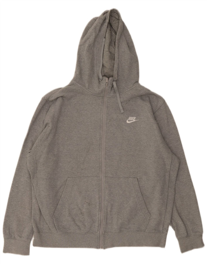 Nike Herren-Kapuzenpullover mit Reißverschluss, XL, graue Baumwolle
