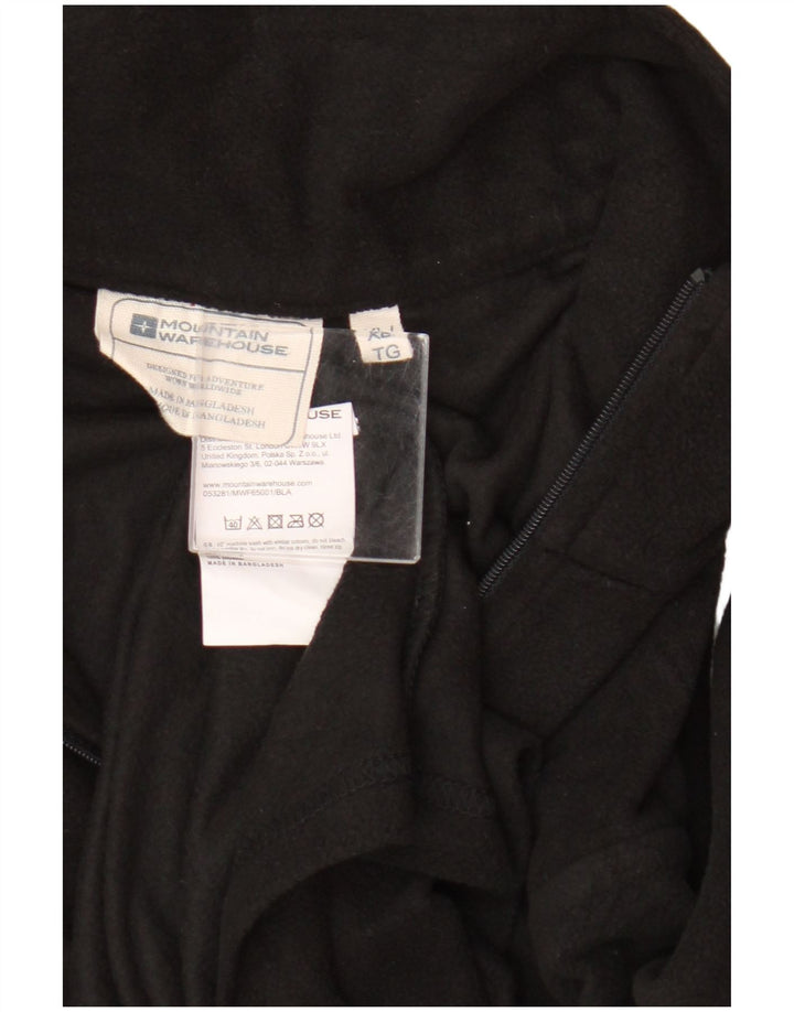 Mountain Warehouse Herren-Fleecepullover mit Reißverschluss am Hals, XL, schwarzes Polyester