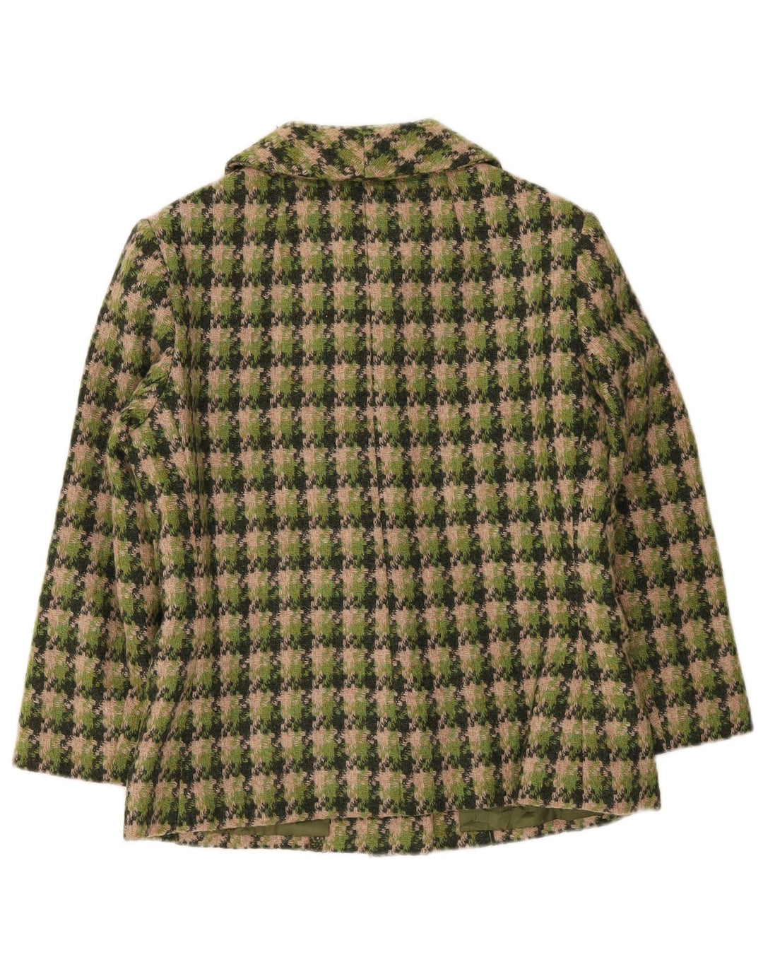 Vintage Damen 4-Knopf-Blazerjacke UK 14 Mittelgrün kariert