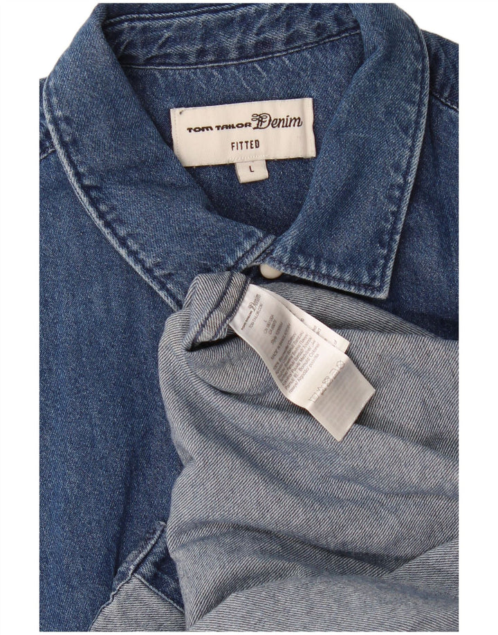 Tom Tailor Herren-Jeanshemd, groß, marineblau, Baumwolle