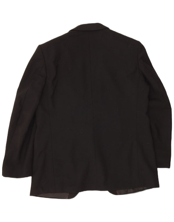 Wilvorst Herren-Blazer mit 1 Knopf, UK 40, Größe L, Schwarz, Schurwolle