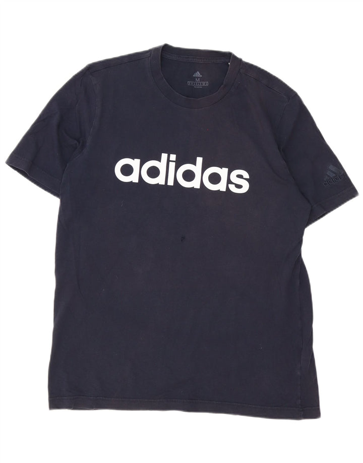 Adidas Herren-T-Shirt mit Grafik, mittelgroß, marineblau, Baumwolle