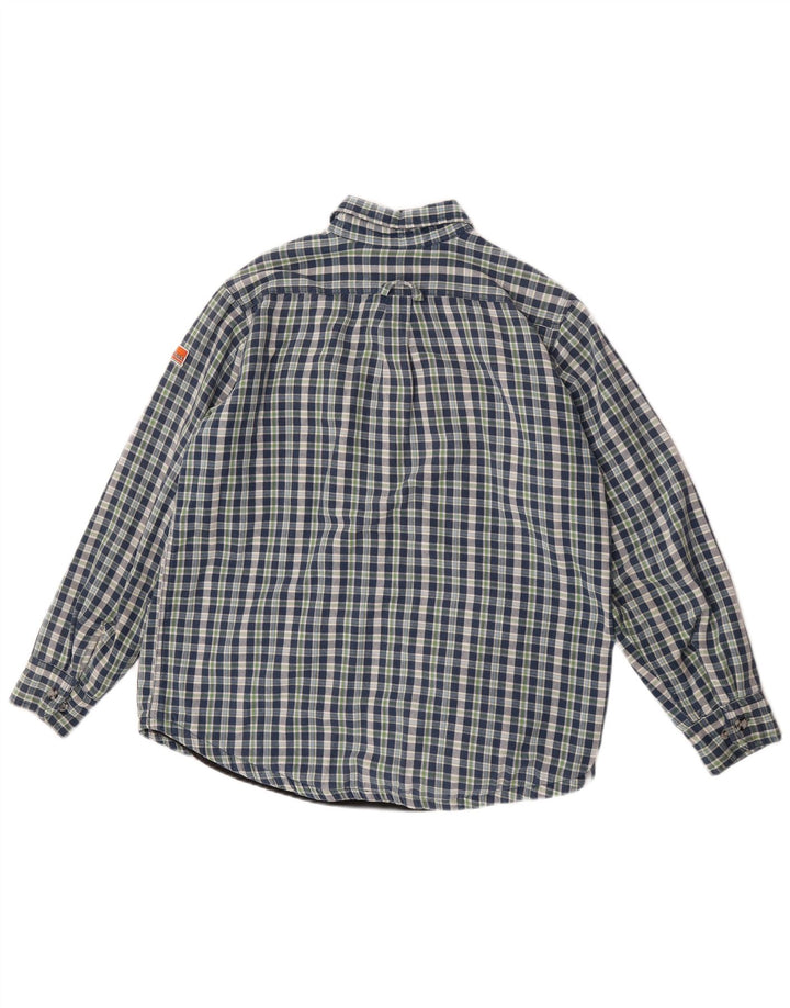 Black Jack Herren-Lumberjack-Flanellhemd, groß, blau kariert, Baumwolle
