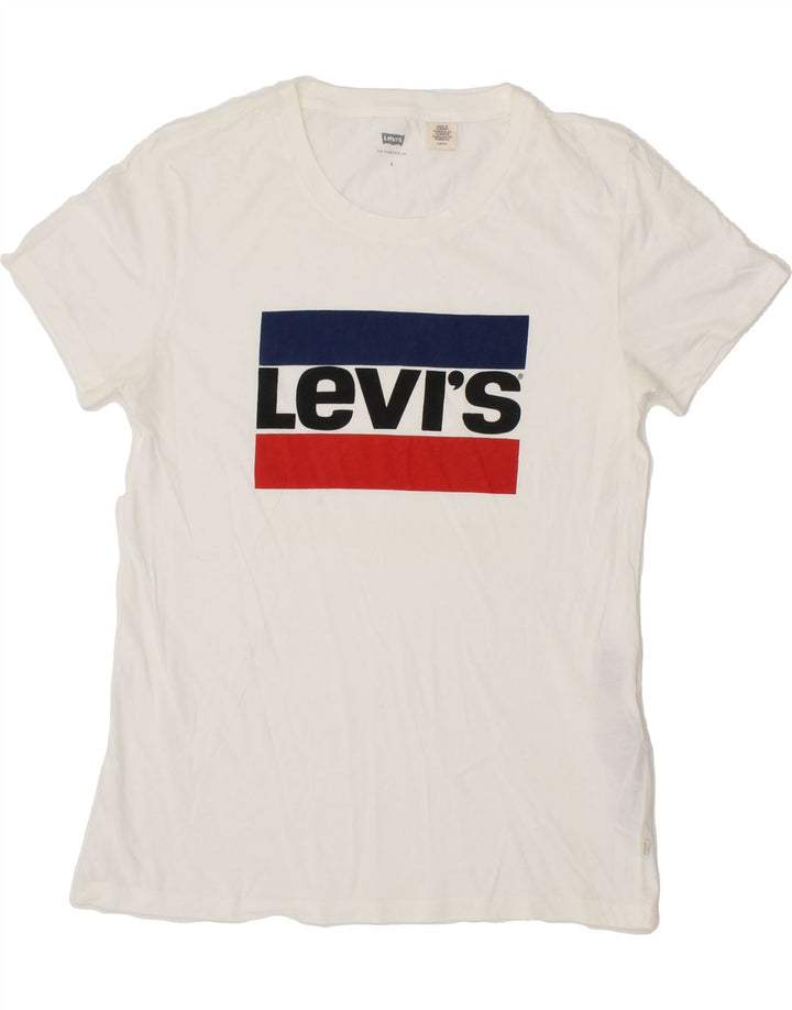 LEVI'S Mens Graphic T-Shirt Top Small White Cotton Vintage Levi's and Second-Hand Levi's from Messina Hembry 