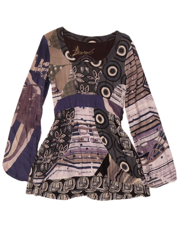 Desigual Damen A-Linien-Kleid UK 12 Medium Mehrfarbig Geometrisch