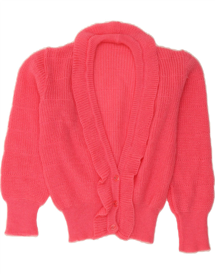 VINTAGE Womens Crop Cardigan Sweater UK 8 Small Pink Vintage Vintage and Second-Hand Vintage from Messina Hembry 