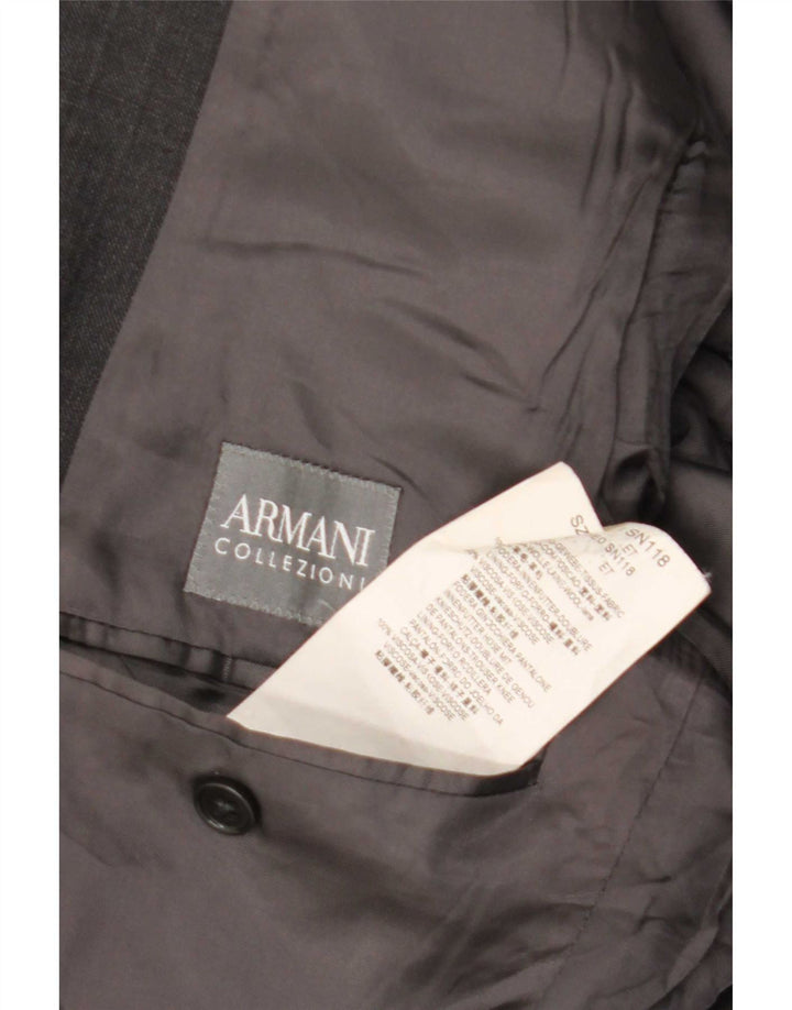 Armani Collezioni Herren-Blazer mit 2 Knöpfen, IT 50, große graue Wolle