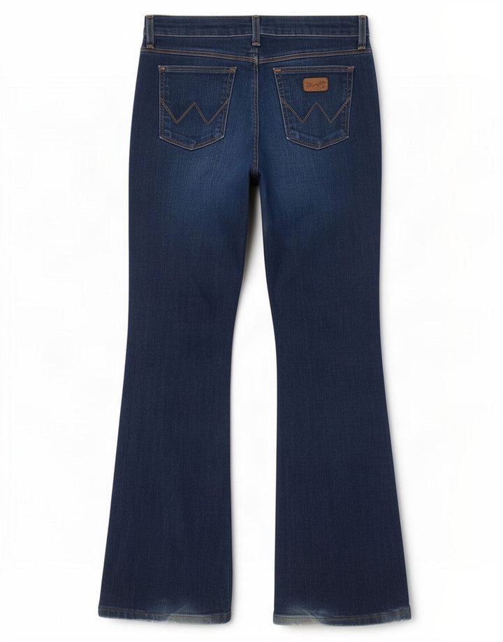 Wrangler Damen Curve Flared Jeans W30 L32 Blaue Baumwolle