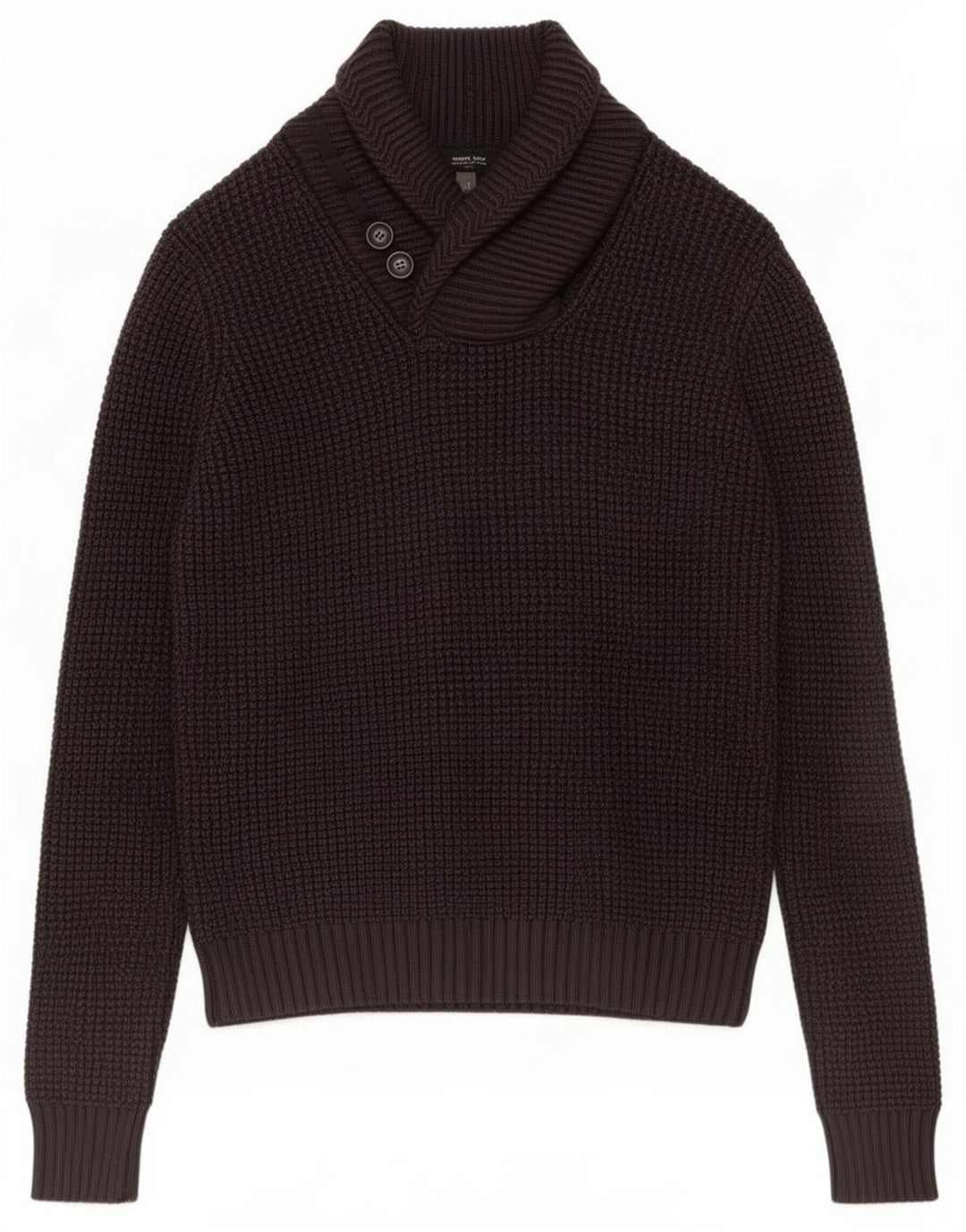 ONE WAY Herren-Pullover mit Schalkragen, mittelgraue Wolle