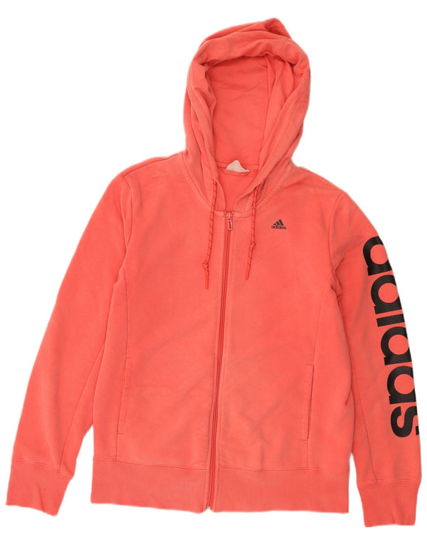 Adidas Damen Climalite Zip Hoodie Pullover UK 20/22 XL Orange Baumwolle
