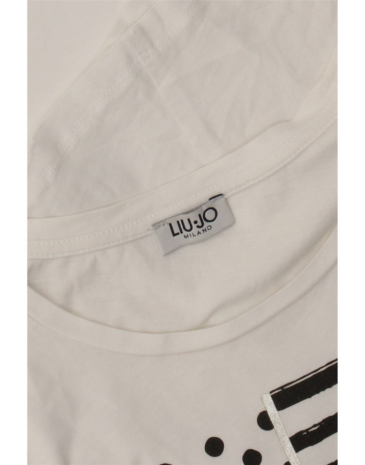 Liu Jo Damen Milano Graphic Blusenoberteil UK 12 Mittelweiß
