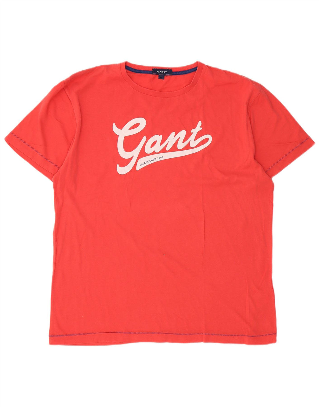 Gant Herren-T-Shirt mit Grafik, Größe L, aus roter Baumwolle