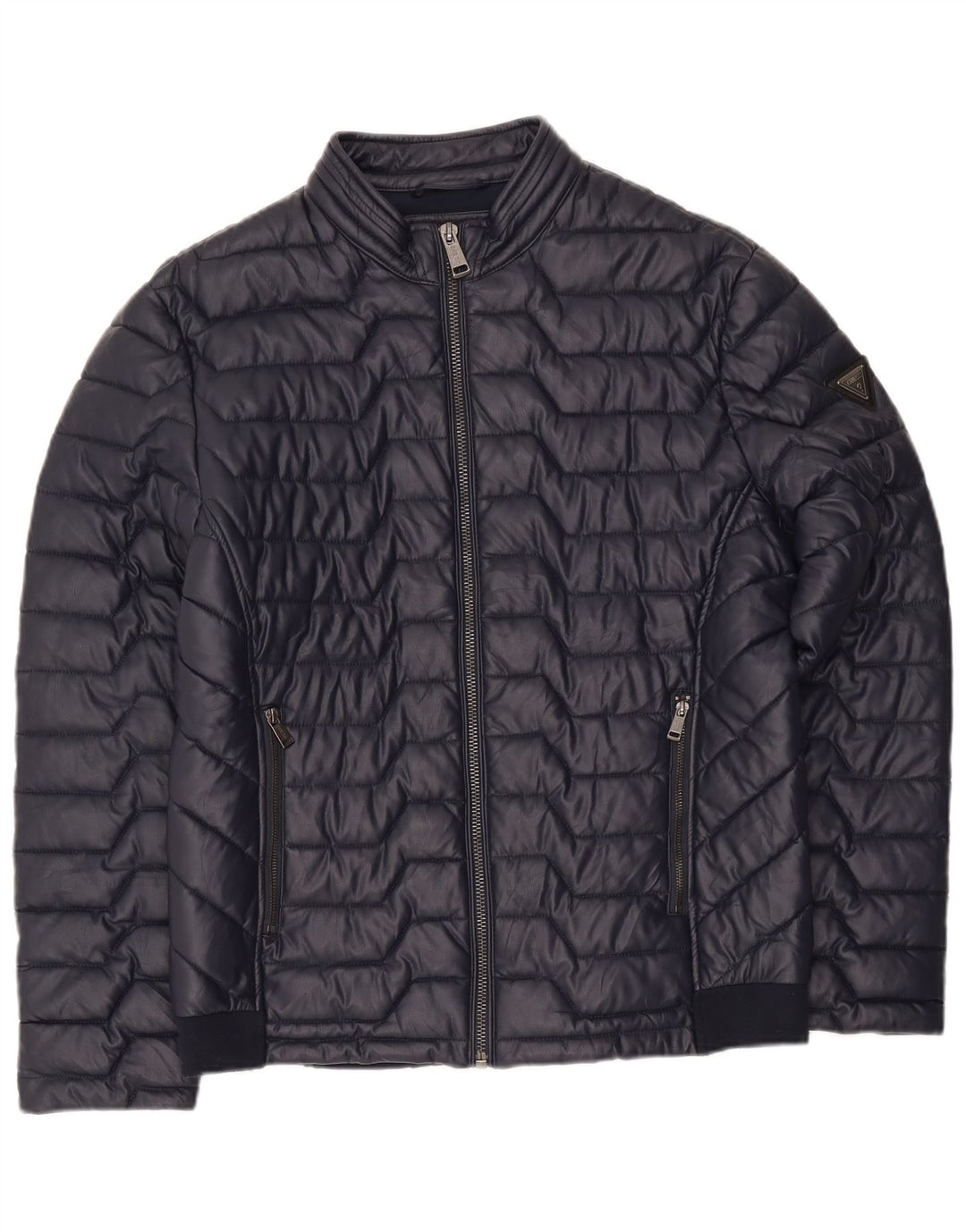 Guess Herren Wattierte Jacke UK 42 XL Marineblau Polyester