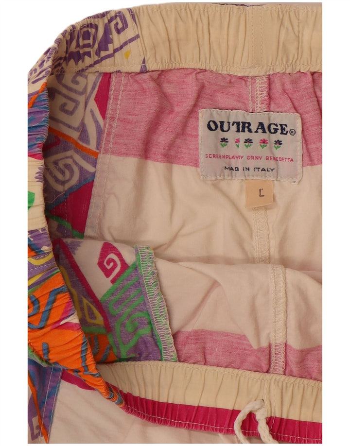 Outrage Damen-Bermudashorts mit abstraktem Muster, Größe L, W32, mehrfarbig