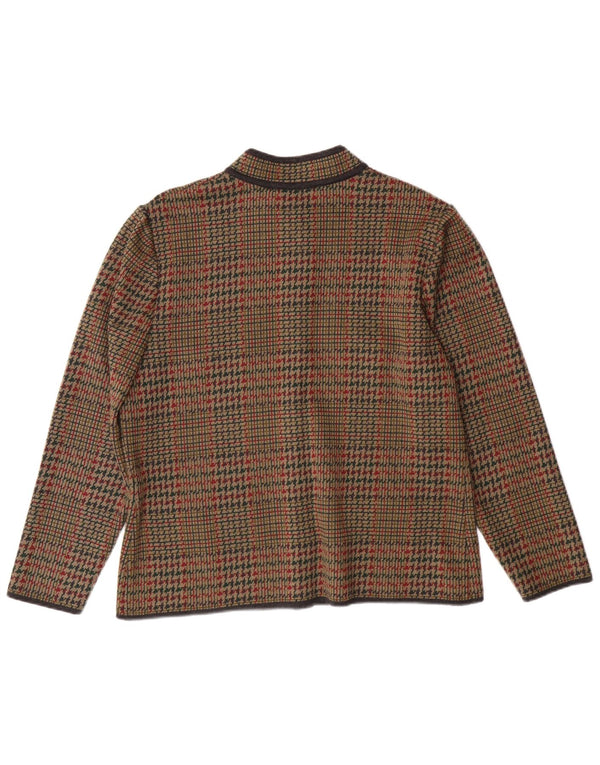 STIZZOLI Damen 6-Knopf-Strickblazer IT 48 XL Brauner Hahnentritt