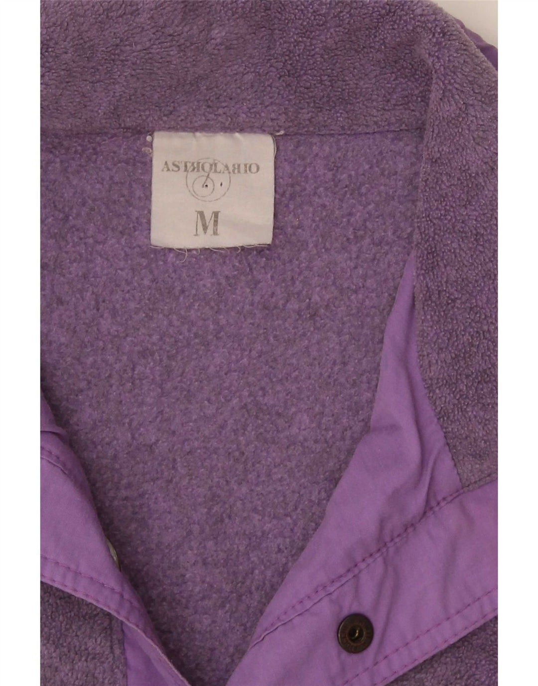 Astrolabio Herren-Fleecepullover mit Knopfkragen, mittelviolett