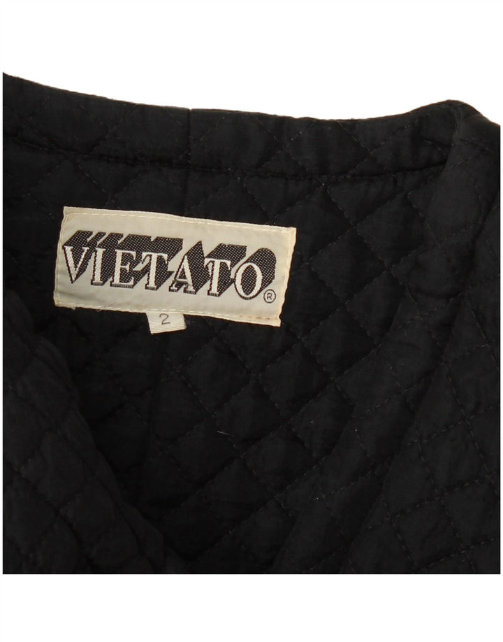 Vintage Damen Crop Bolero Jacke UK 8 Small Schwarz