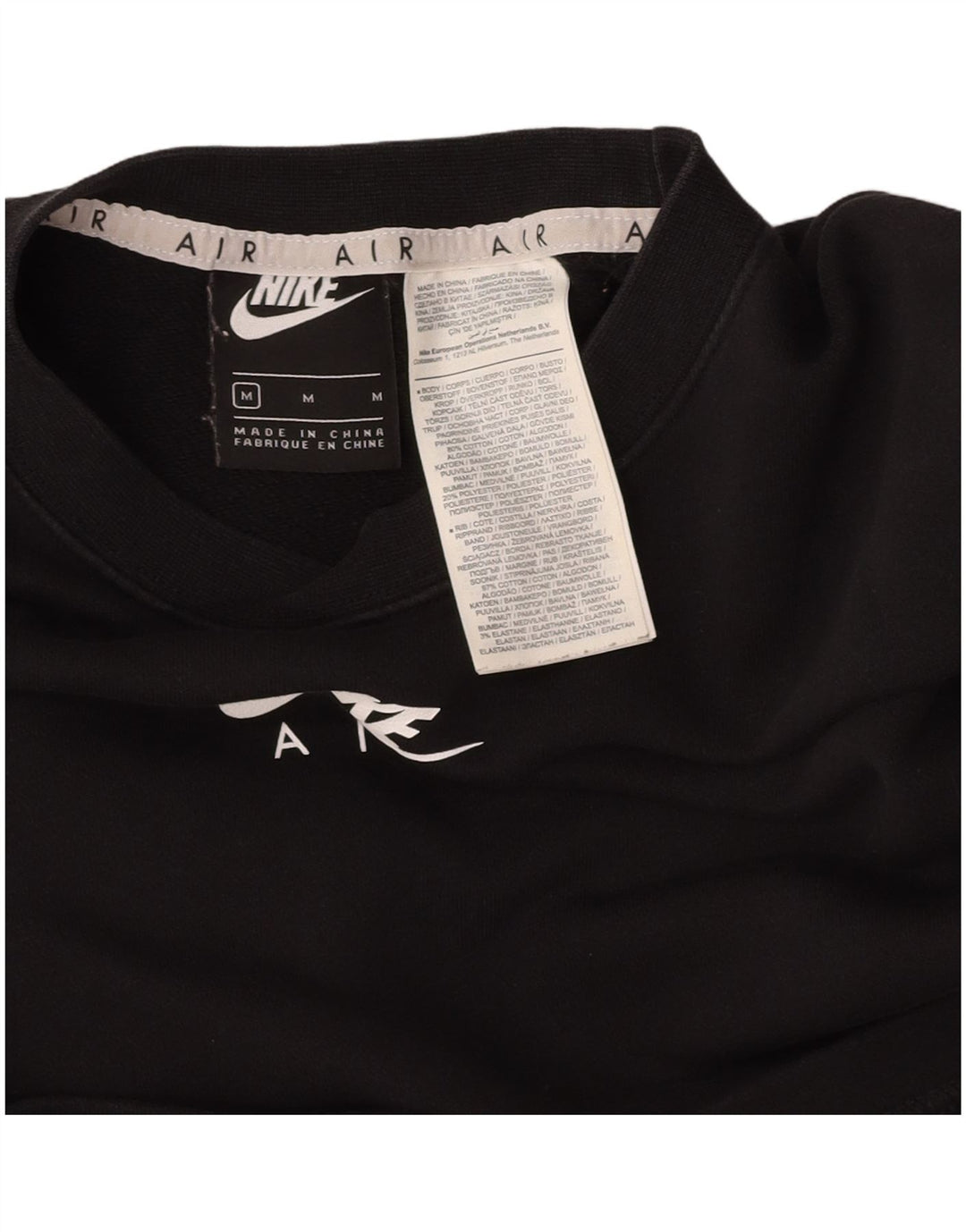 NIKE Damen-Sweatshirt, übergroß, bauchfrei, Gr. 14, Größe M, Schwarz, Sport