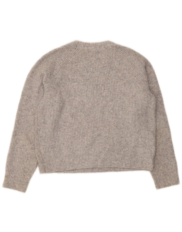 Zara Mädchen Crop Pullover mit Rundhalsausschnitt, 11–12 Jahre, graues Polyester