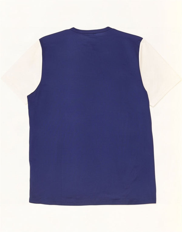 Adidas Herren Climalite T-Shirt Top Large Marineblau Colourblock Polyester