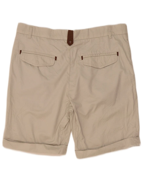 Zara Herren Pegged Casual Shorts EU 42 Large W32 Beige Baumwolle