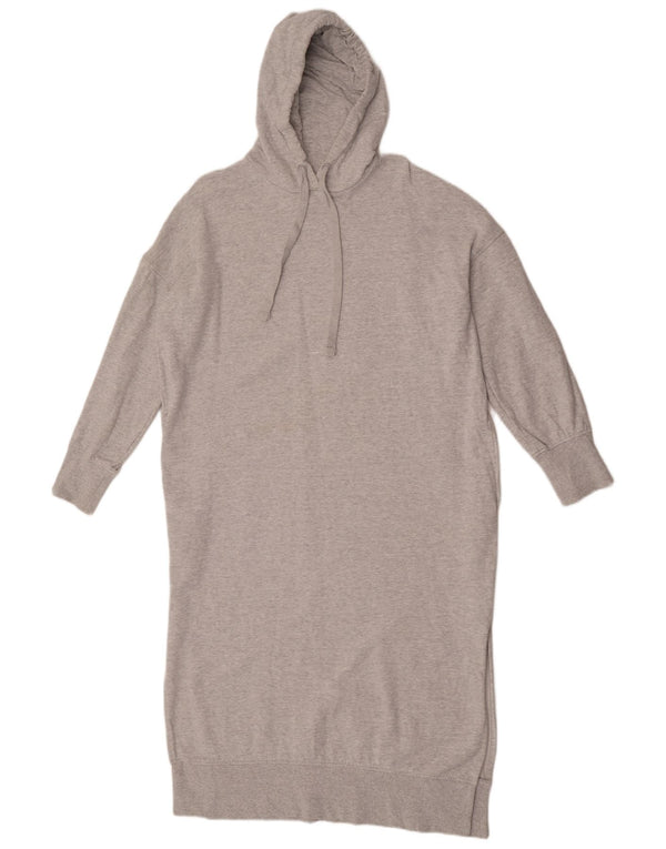 Cos Damen-Overall-Kapuzenkleid, Gr. 10, Größe S, grau gefleckte Baumwolle