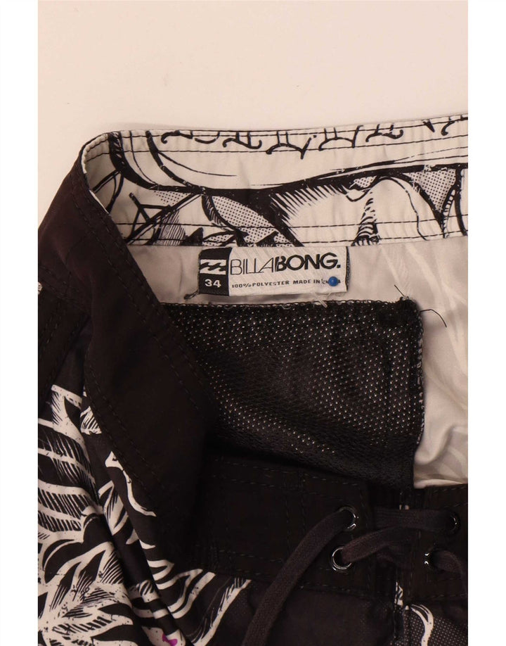 Billabong Herren-Badeshorts mit Grafik, groß, schwarzes Blumenmuster, Polyester