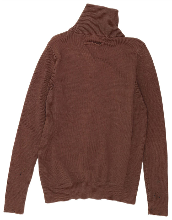 Zara Herren-Strickjacke, groß, braune Baumwolle